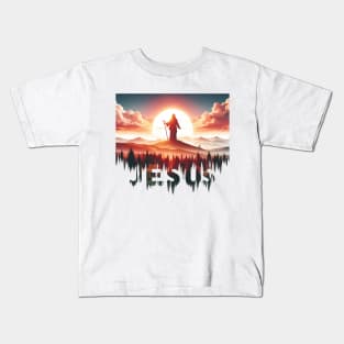 Christian Tshirt Design Siluet Jesus Christ Kids T-Shirt